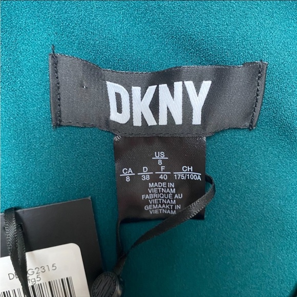 DKNY Emerald Green Sheath Dress Size 8 NWT Flutter Sleeve Cocktail Wedding Guest - Picture 13 of 13